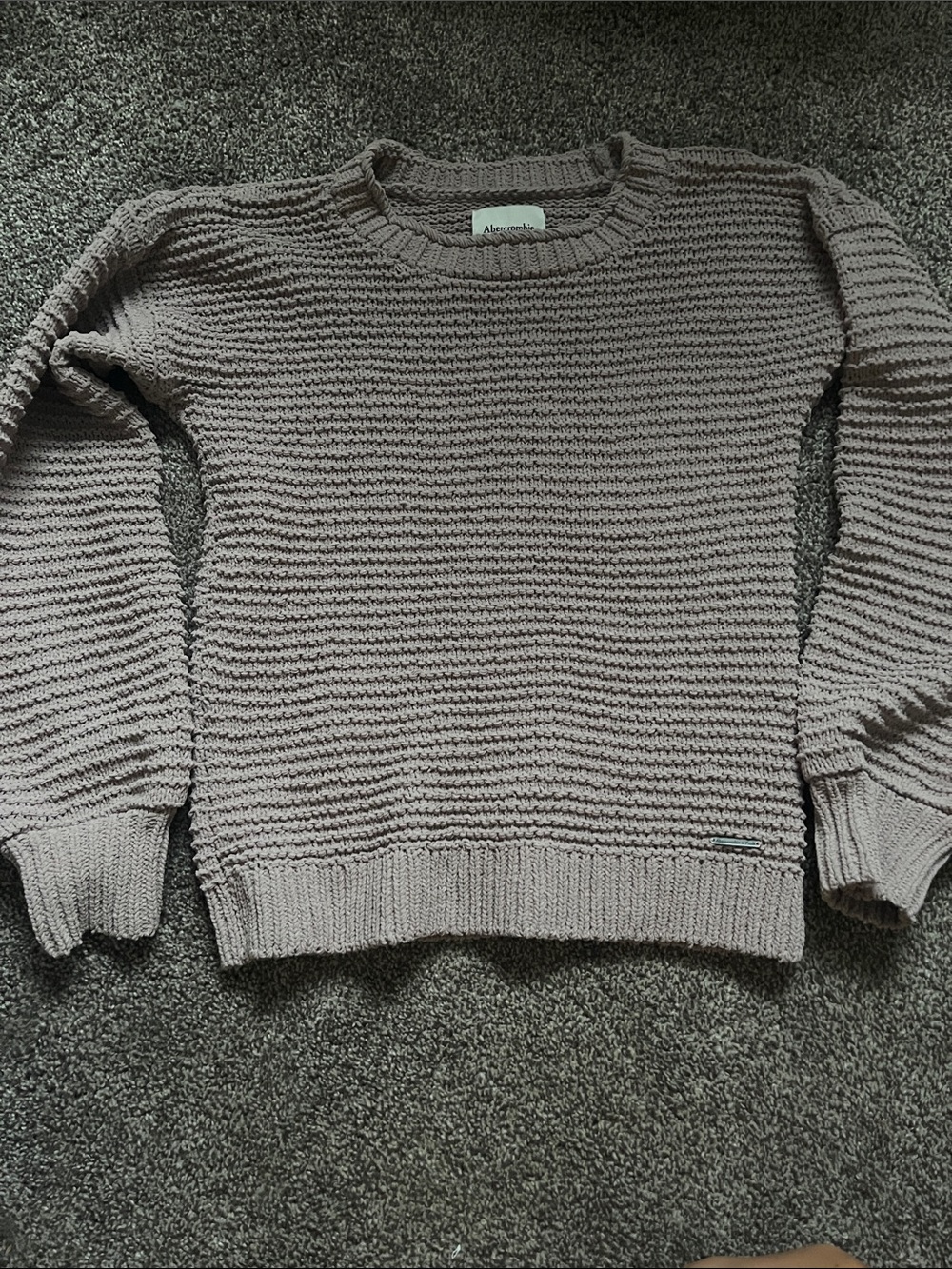 Abercrombie & Fitch Women's Taupe Textured Crewneck Sweater